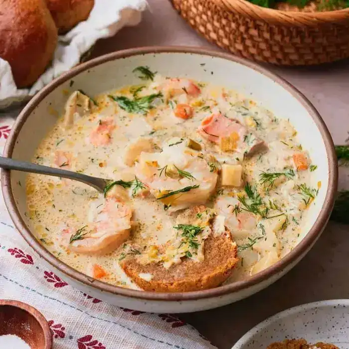 Фискeсуппе (Сливочный норвежский рыбный суп)