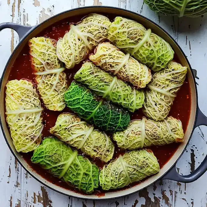 Тушеная фаршированная капуста
